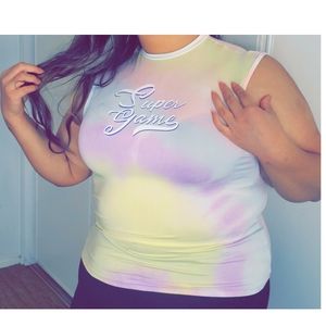 NWOT Graphic tie dye tank top